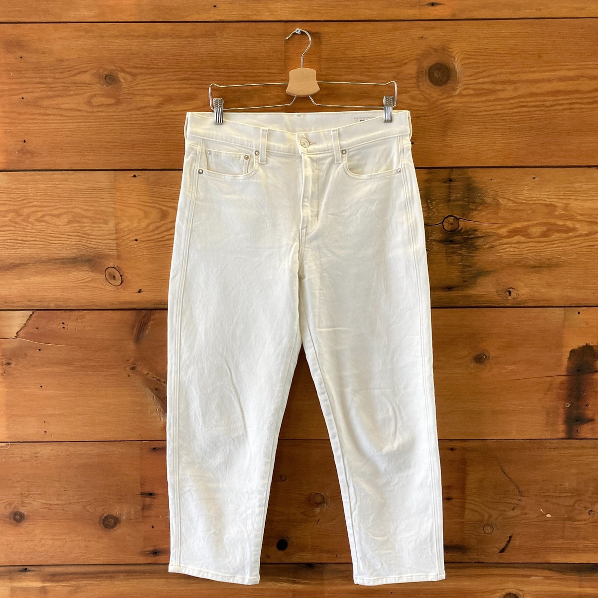 AYR White Denim The Knockout Mid-Rise Barrel Leg Jeans - Size 29 - 0815CJ