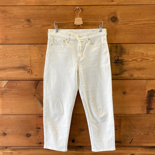 AYR White Denim The Knockout Mid-Rise Barrel Leg Jeans - Size 29 - 0815CJ