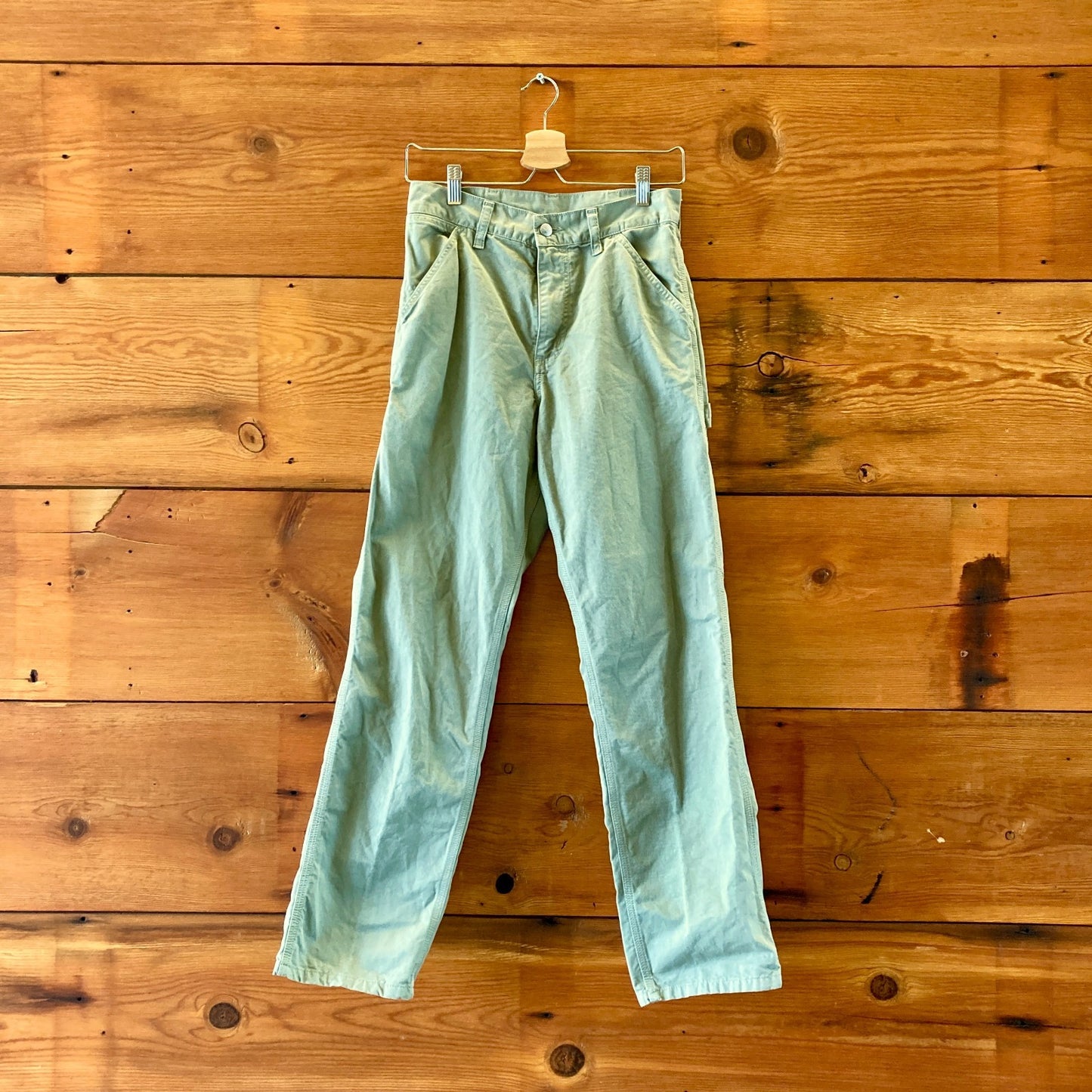 Carhartt Pale Spearmint Fade WIP Single Knee Pants - Size 26 - 0312IG