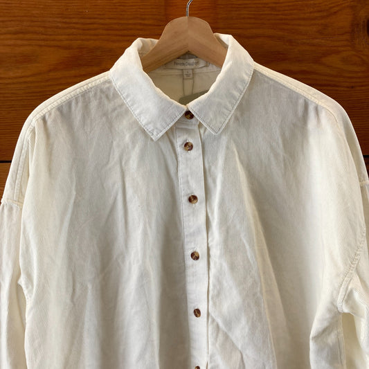 Favorite Daughter $178 Ivory Crop Ex Boyfriend Shirt Top - Size S - NEW - 0713AS