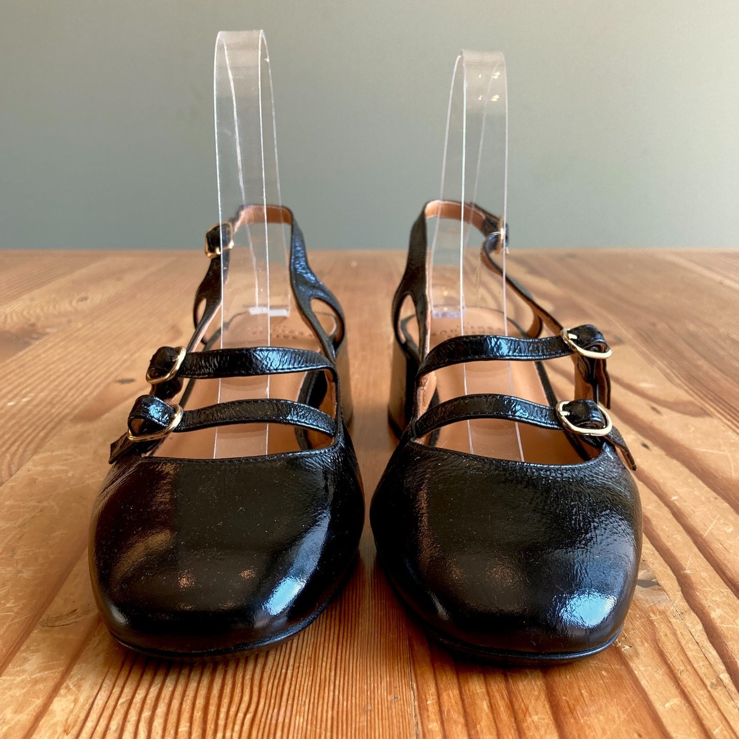Sezane Black Patent Leather Paula Babies Slingback Shoes - Size 38 / 7 - 0708LG