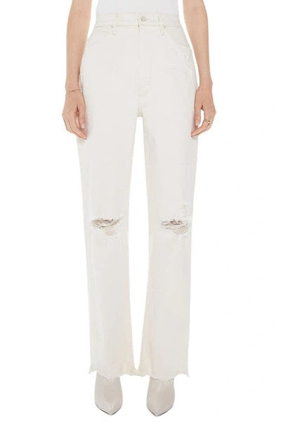 Mother Superior Unnatural Acts Ivory Tunnel Vision Sneak Jeans - Sz 26 - 1201CC