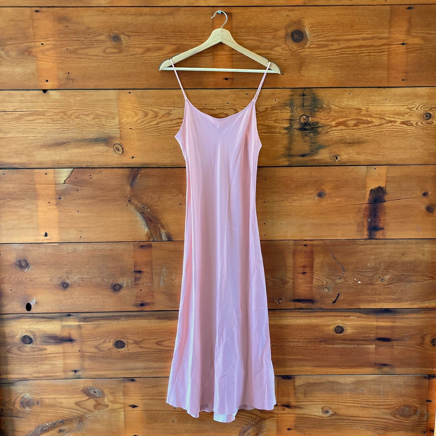S - AYR Ballet Pink Silky Spaghetti Strap Full Length Maxi Dress 1125KG