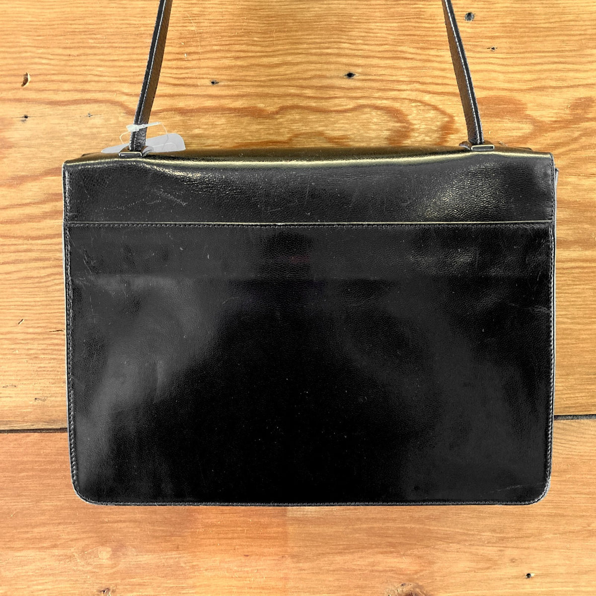 Prada Black Vintage 90s Vitello Leather Buckle Flap Shoulder Bag Purse - 0903KA