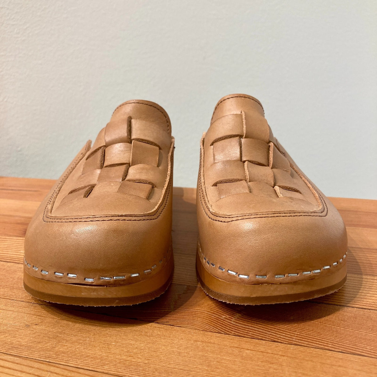 Swedish Hasbeens Braided Loafer Low Leather Mules Shoes - Size 36 / 6 - 0312IG