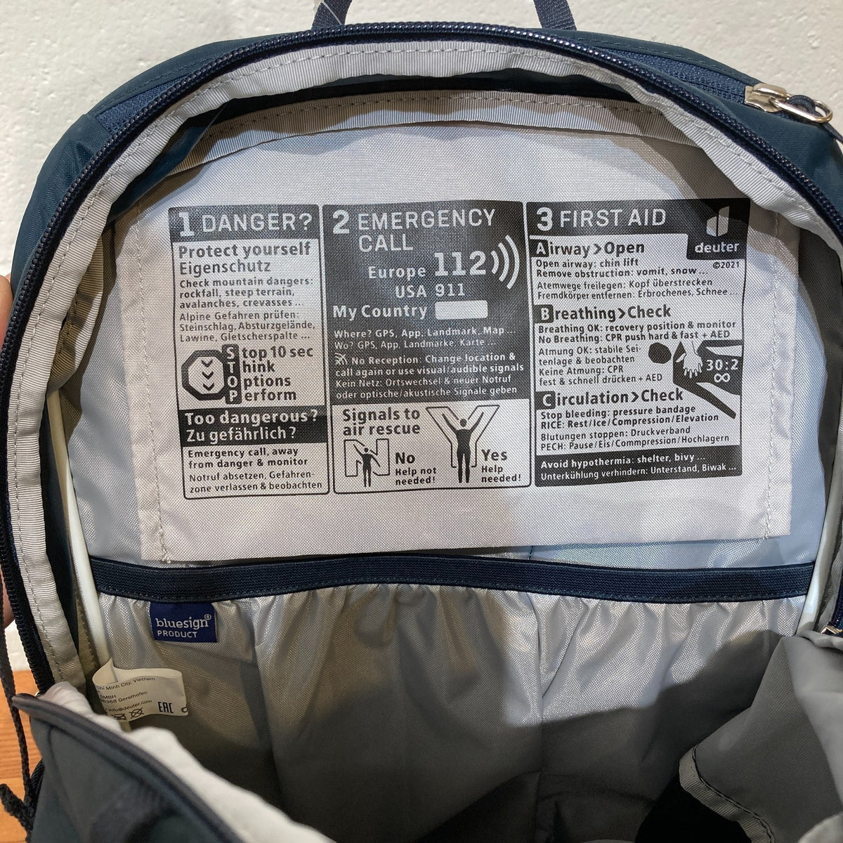 Deuter Navy Blue Speed Lite 21 Ultralight Hiking Daypack Backpack - 0815CJ