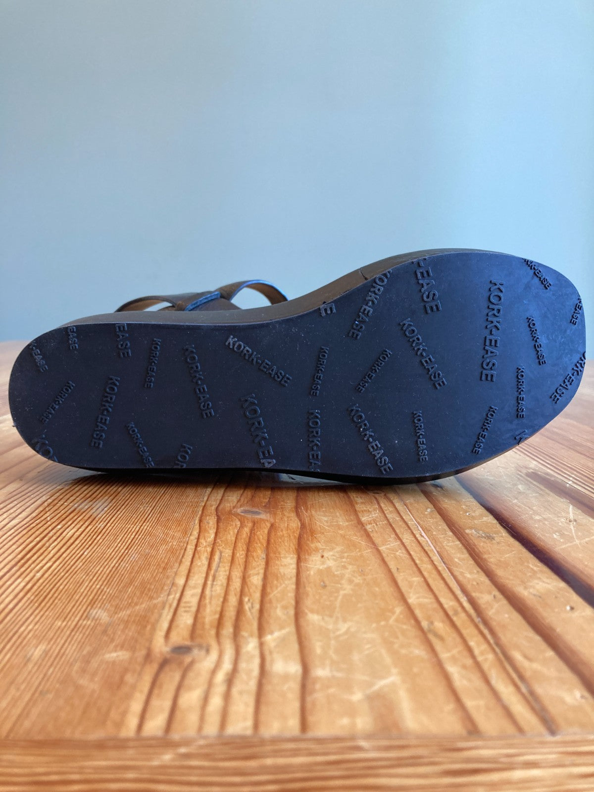 Kork-Ease Black Hallie Leather Platform Strappy Sandals - Size 6 - 0312IG