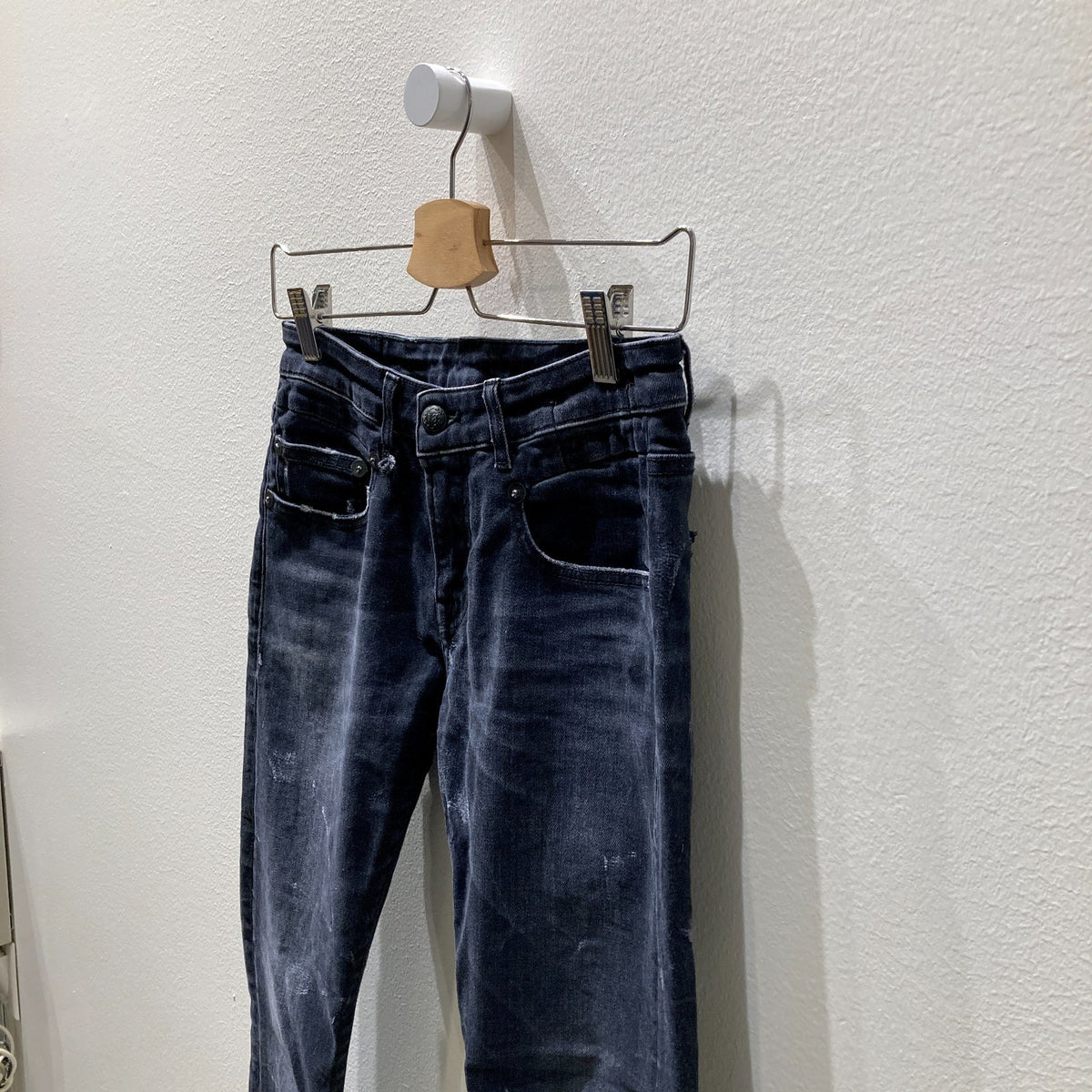 R13 Dirty Black Marble Boy Skinny Jeans - Size 24 - 0907FL