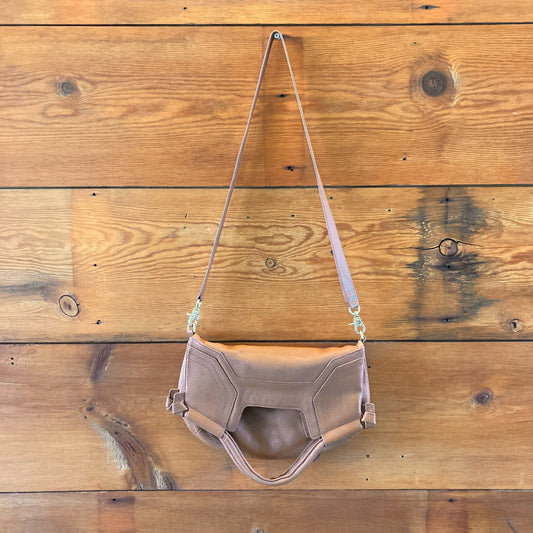 Foley & Corrina Brown Soft Leather Fold Over Mid City Purse Bag - 1122KP