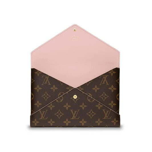 Louis Vuitton Monogram Coated Canvas Pochette Kirigami Rose Large Wallet 0222JL