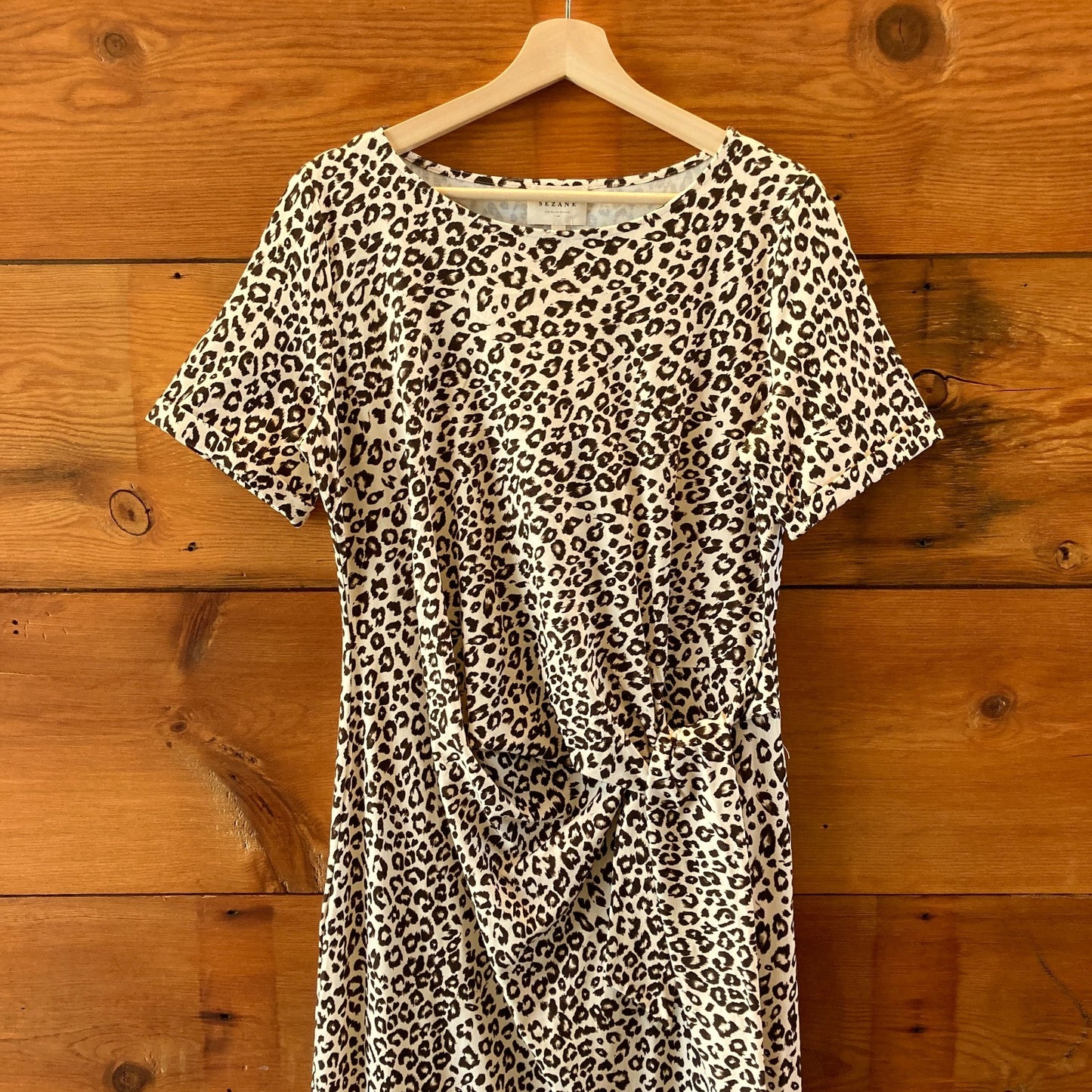 Sezane $160 Leopard Patterned Pippa Midi Dress - Size XL - NEW - 0206BS