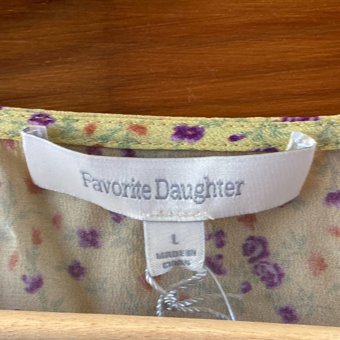 Favorite Daughter Yellow Floral Silk Gwen Tie Tank Top - Size L - NEW - 0417DL