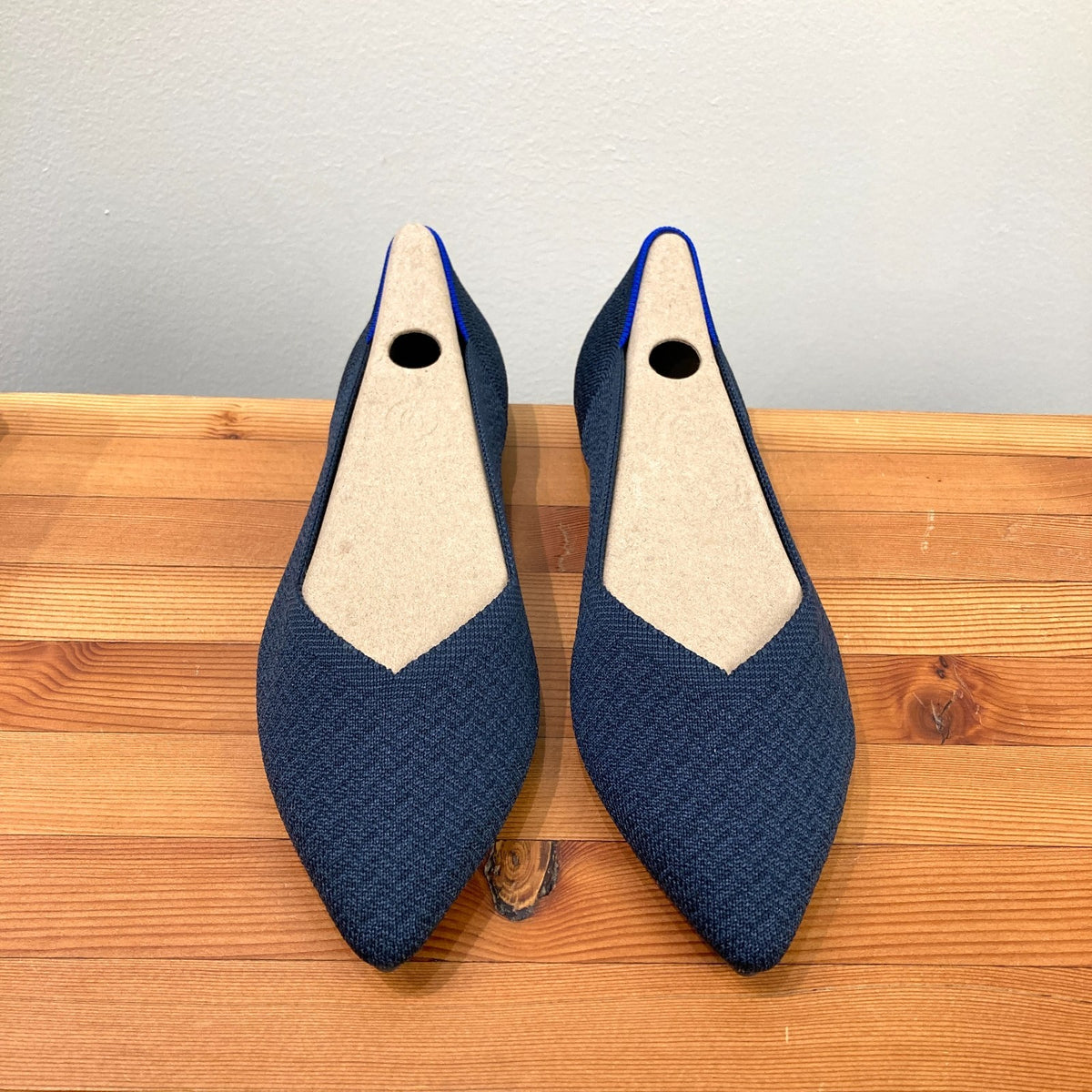 Rothy's Navy Herringbone Pointed III Flats Shoes - Sz 10 - NEW w/ Box - 0103JM