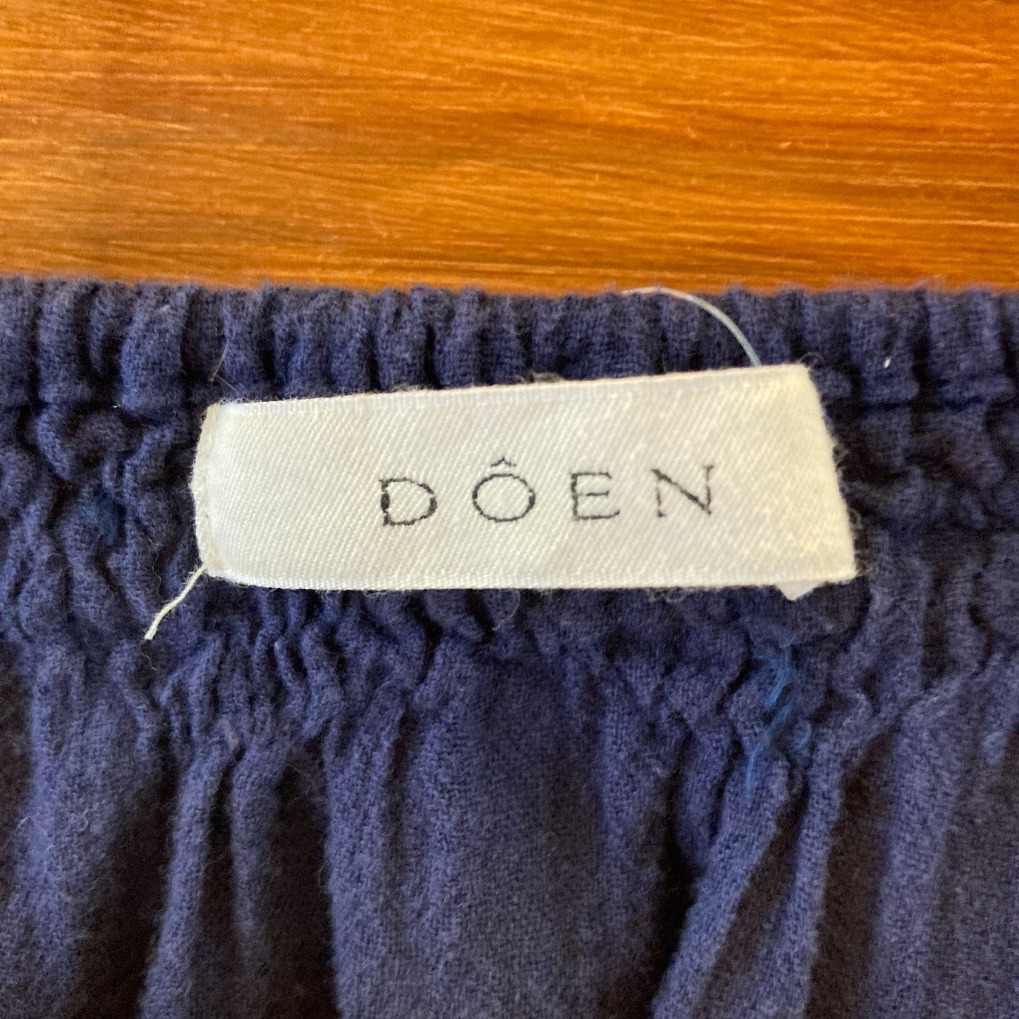 Doen Navy Blue 100% Cotton Loose Fit Boho Gauze Blouse Top - Size S - 0806JH