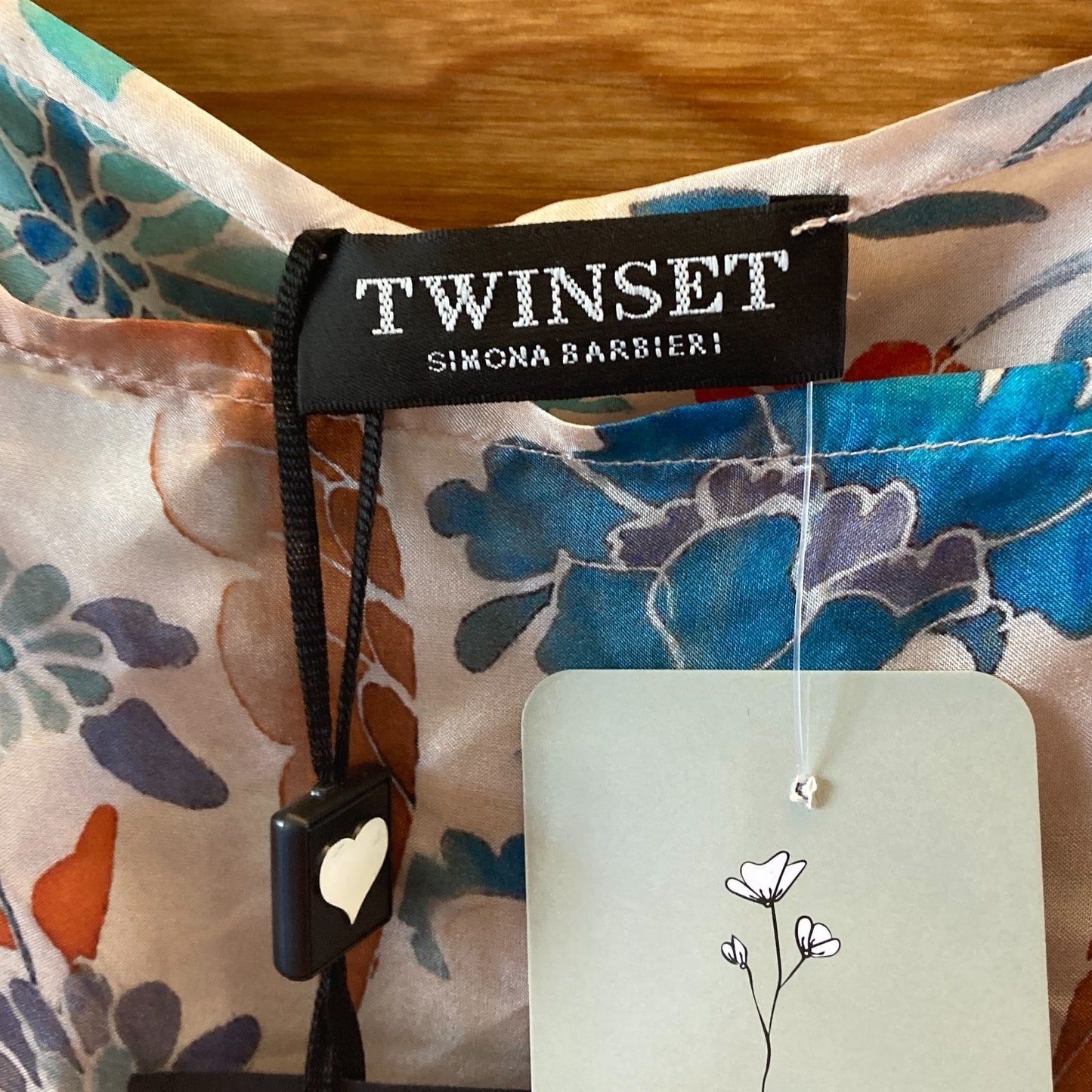Twinset Simona Barbieri Floral Silk Tunic Tank Top - Size 46 / L - NEW - 0417DL