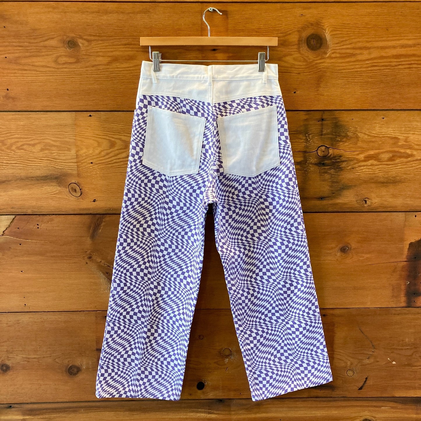 Lisa Says Gah Purple White Robyn High Rise Wide Leg Jeans - Size 28 - 0501SH