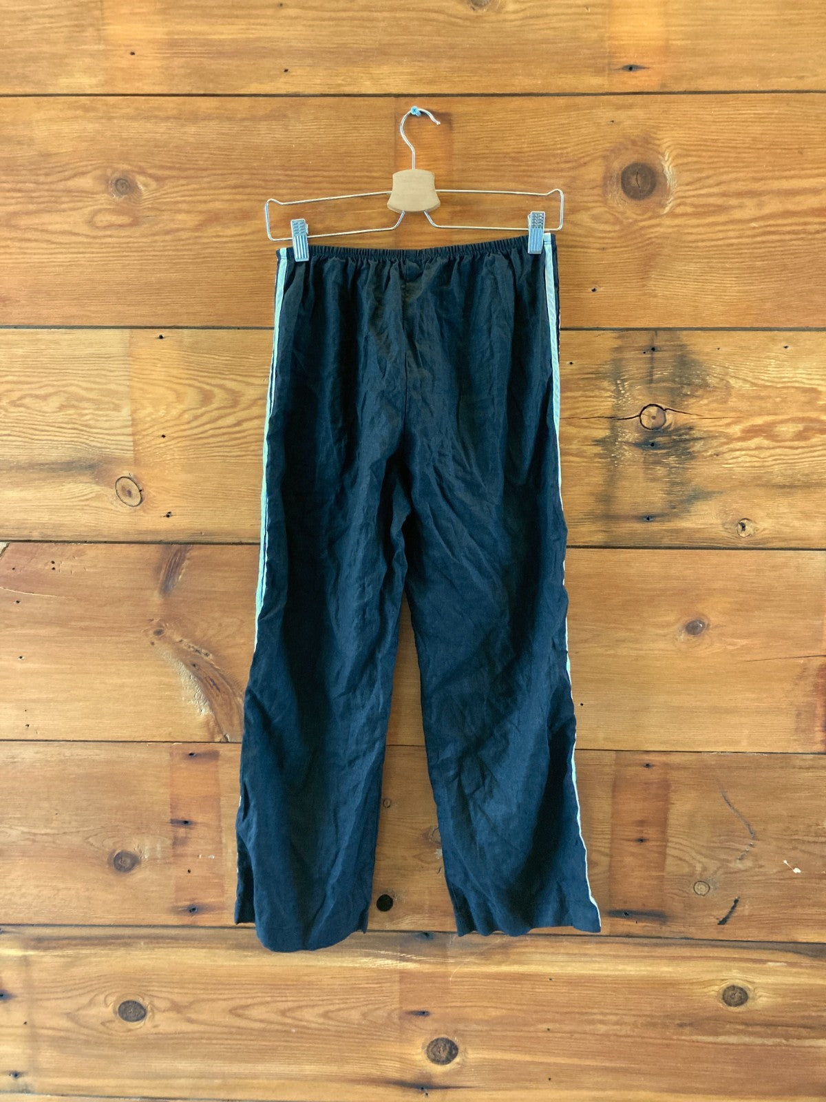 DONNI Black The Linen Crop Racer Stripe Pants - Size S - 0312IG
