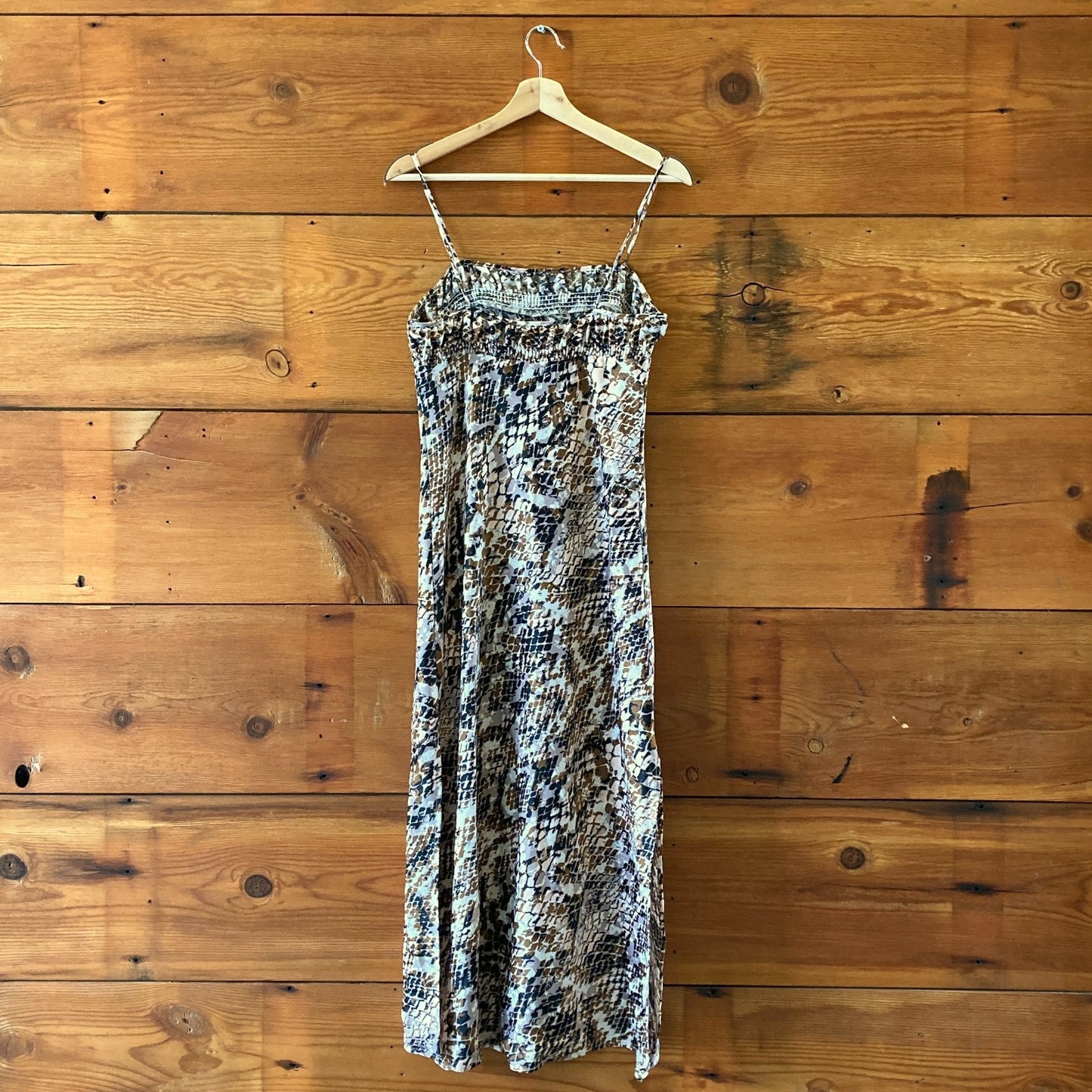 by Anthropologie Brown Snake Print NEW $148 Midi Dress - 0203DE