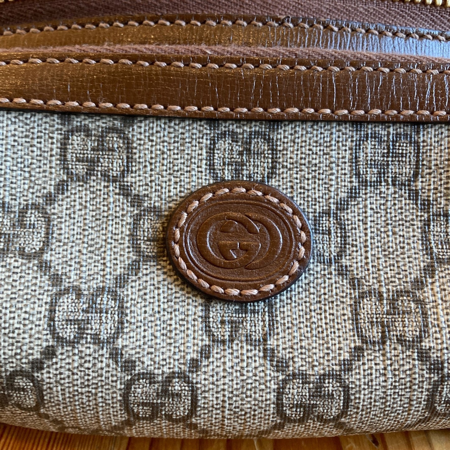 GUCCI Interlocking G Belt Bag GG Supreme/Leather Beige/Brown 682933 0222JL