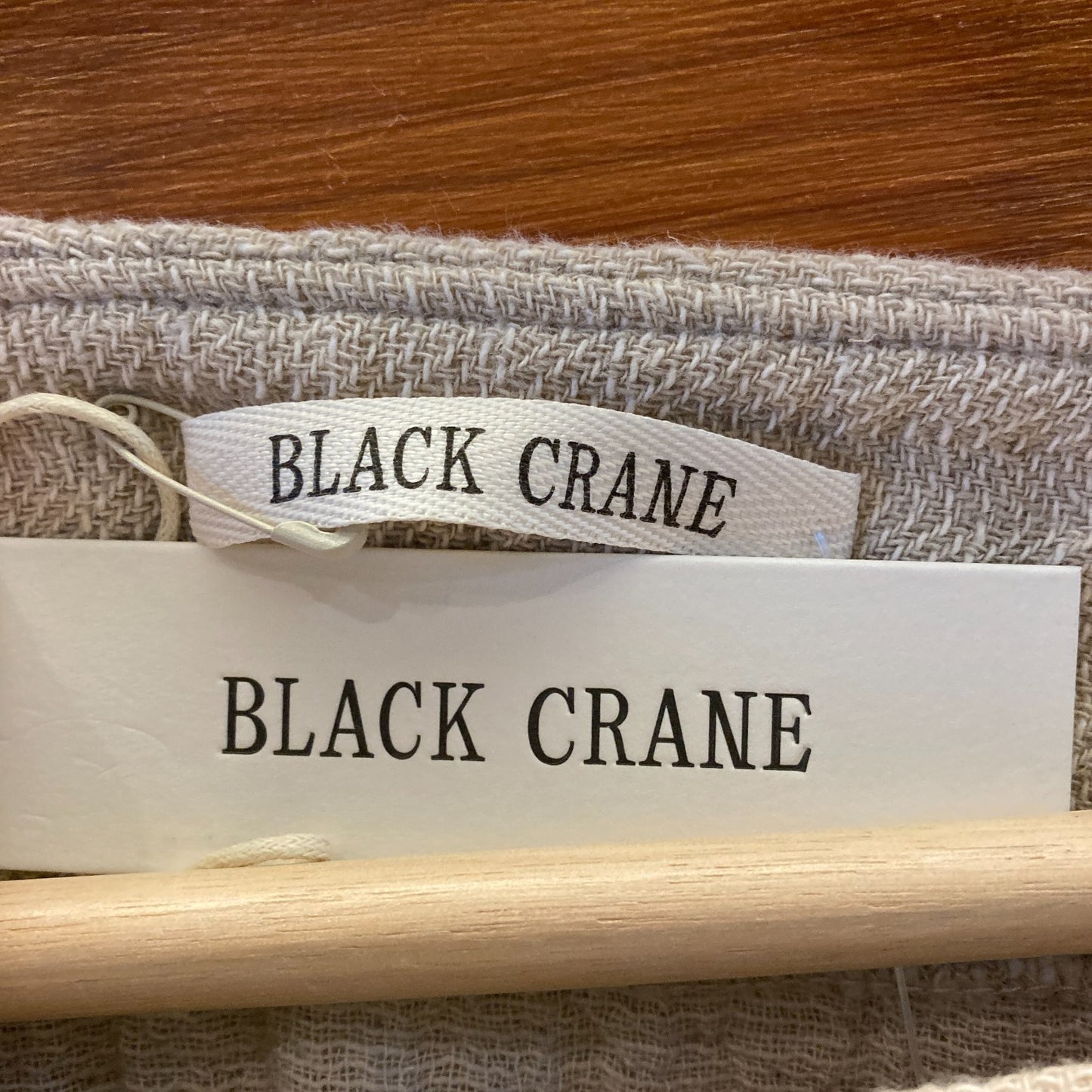 O/S - Black Crane NEW $172 Natural Textured Boat Neck Shirt Pullover Top 0416JW