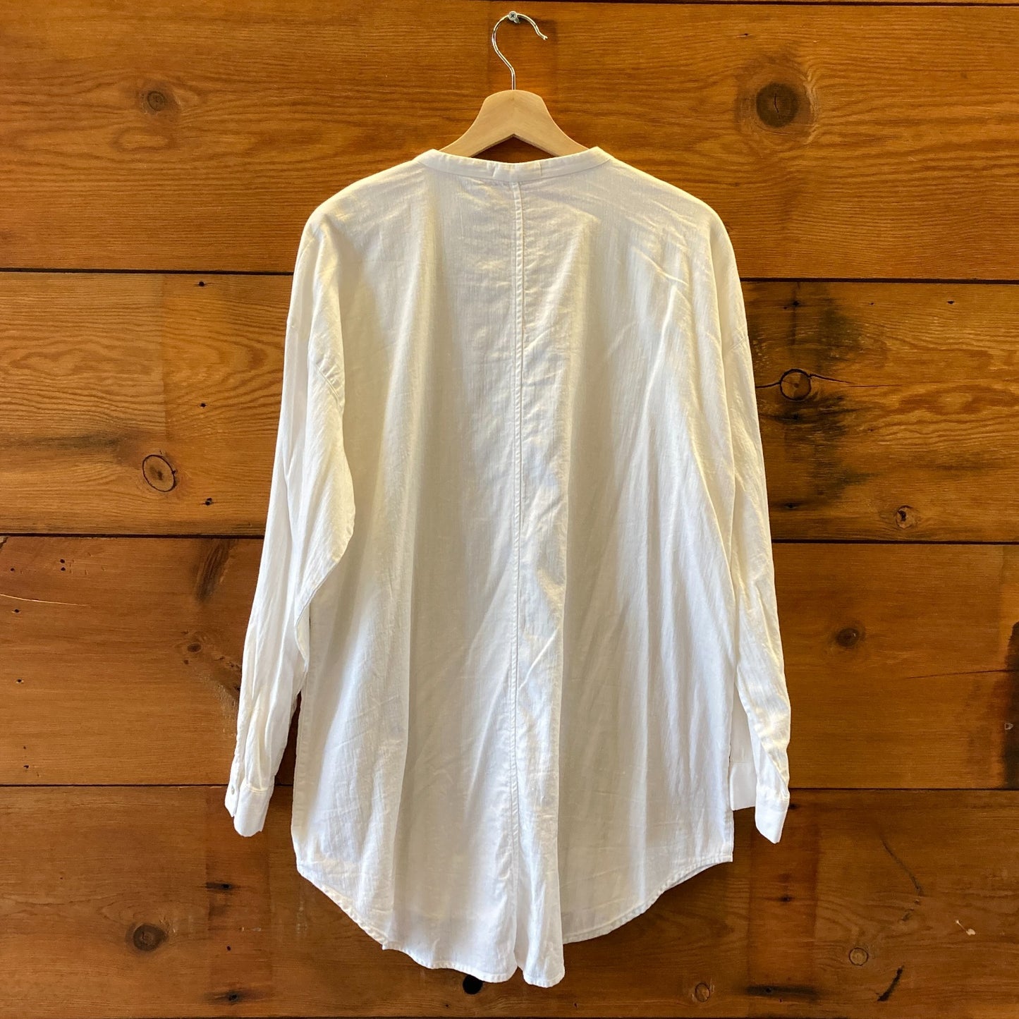 Eileen Fisher White OG Cotton Button Down Long Sleeve Shirt - Size 1X - 1107MB