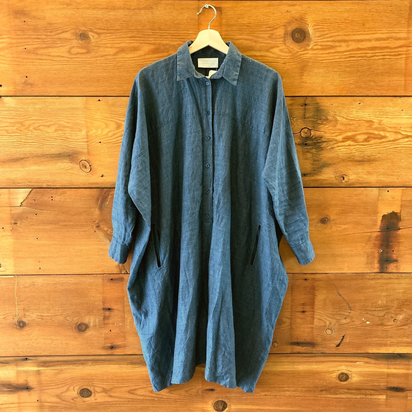 Reality Studio Dark Blue Chambray Loose Fit Linen Romper - Size S - 0613IM