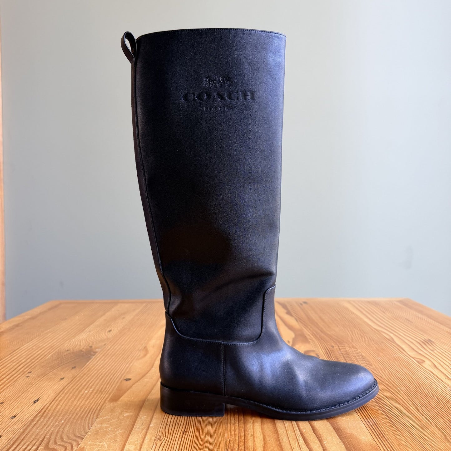 Coach Black Leather CW733 Marlin Tall Boots - Size 8.5 - 1013FB