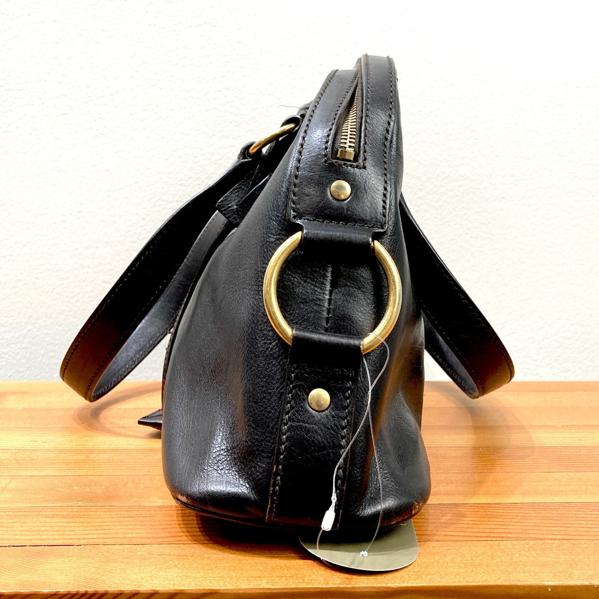 Yves Saint Laurent Black Leather Muse Rive Gauche Satchel Purse Bag - 1017SC