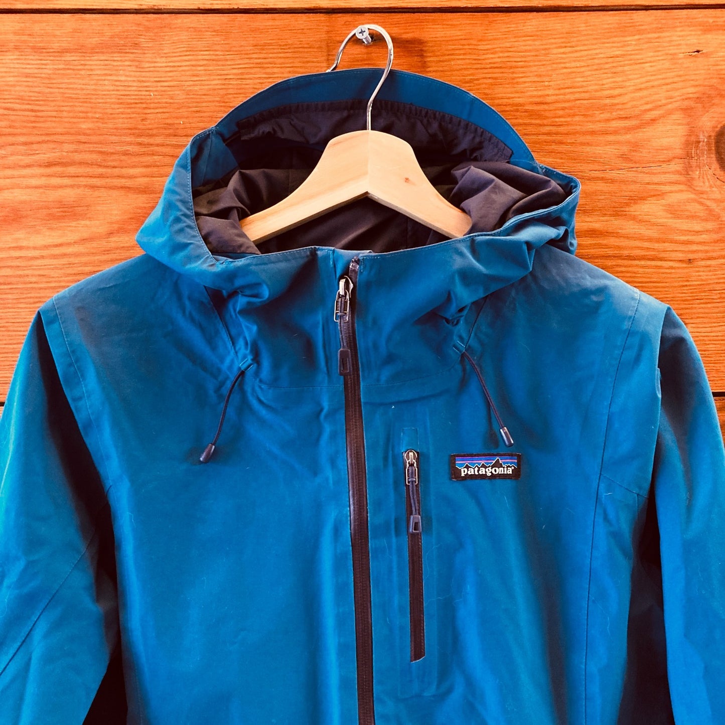 S - Patagonia Teal Blue Hooded Windsweep Hoody Seam Sealed Jacket 0926RE