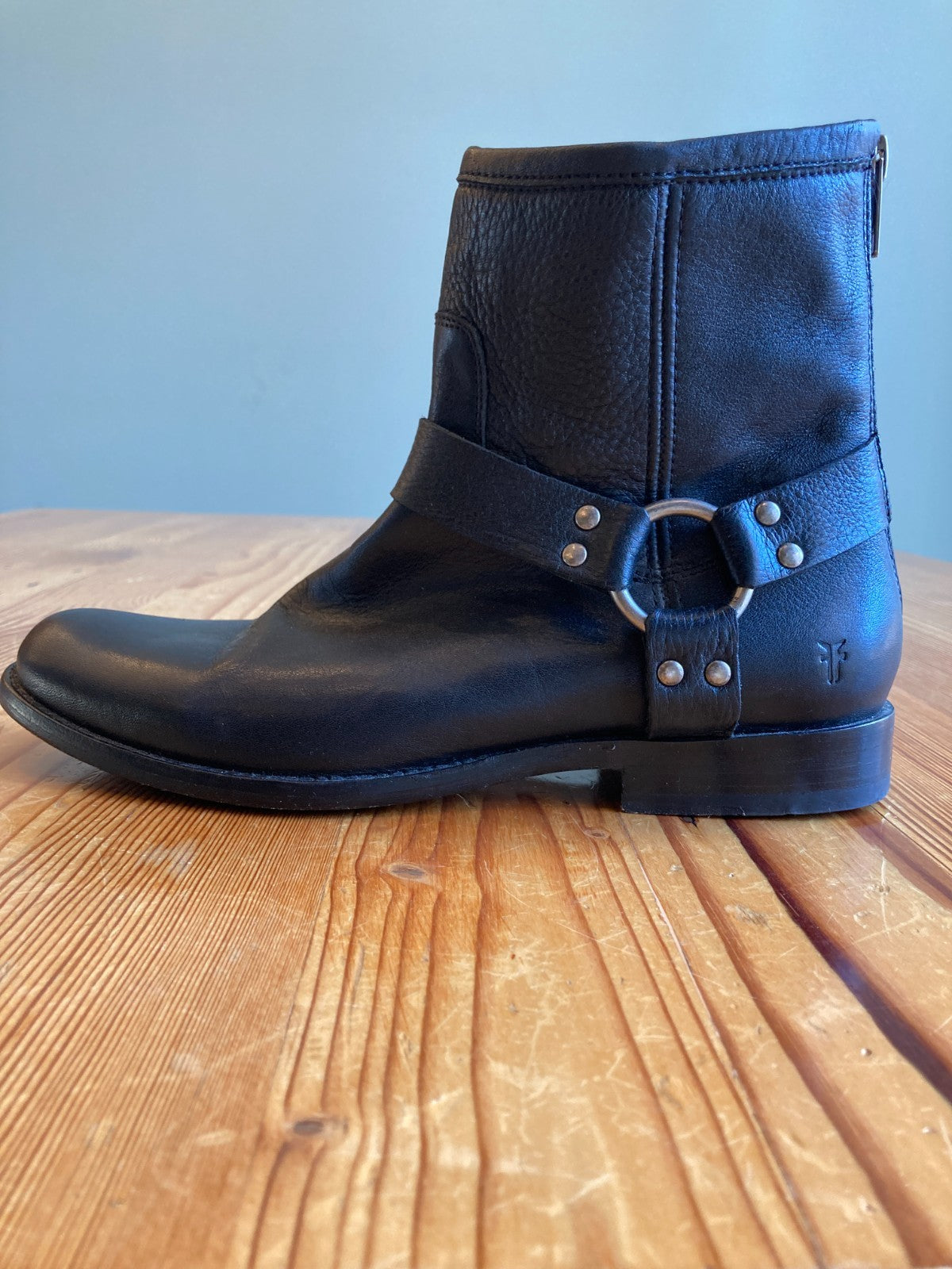 Frye Black Leather Phillip Harness Short Boots - Size 9 - 0322MA