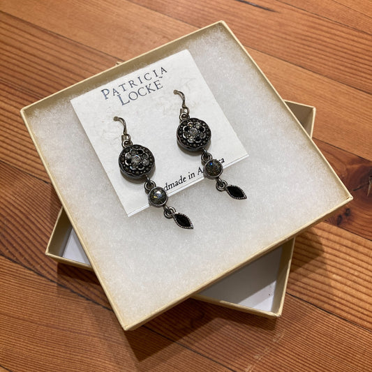 Patricia Locke $82 Swarovski Crystal Dangle Earrings - NEW - 1107SS