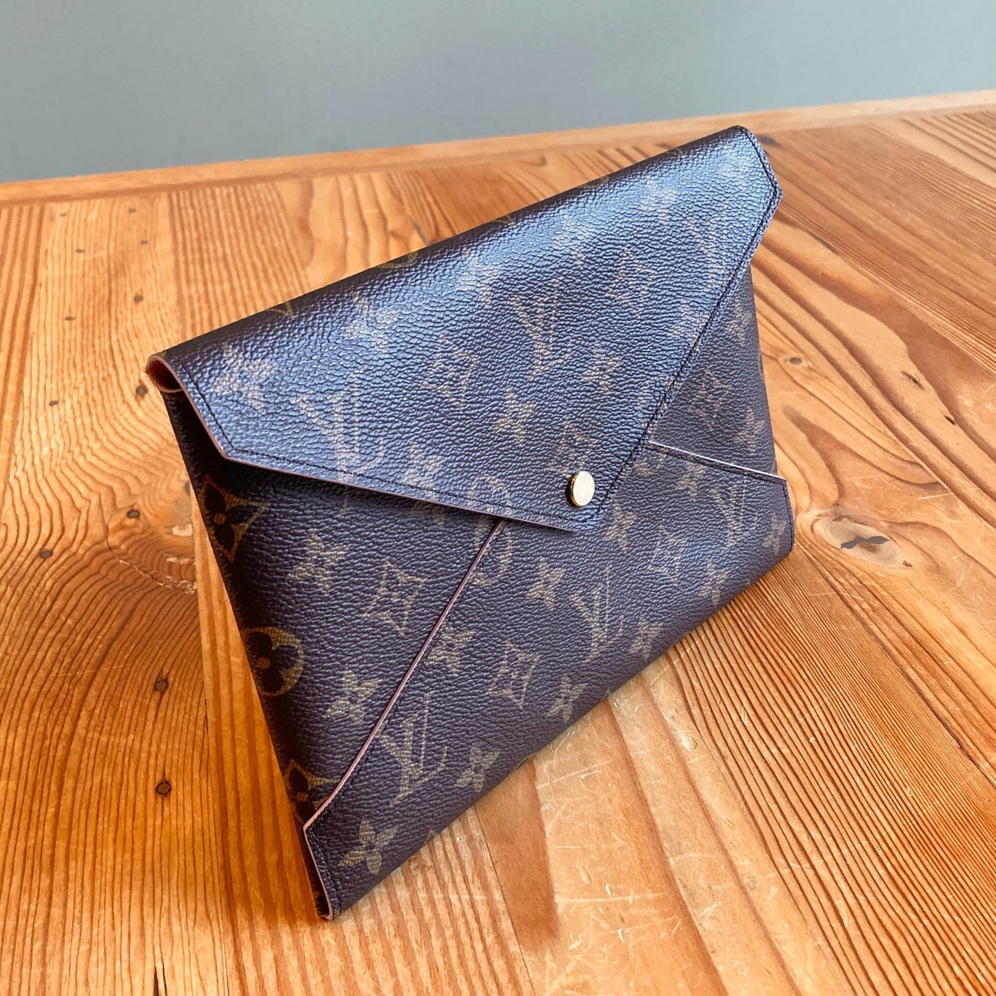 Louis Vuitton Monogram Coated Canvas Pochette Kirigami Rose Large Wallet 0222JL