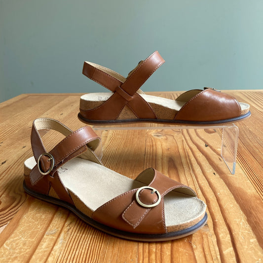 Dansko Tan Leather Adjustable Strap Candace Sandals - Size 39 / 8.5 - 9 - 0730RH