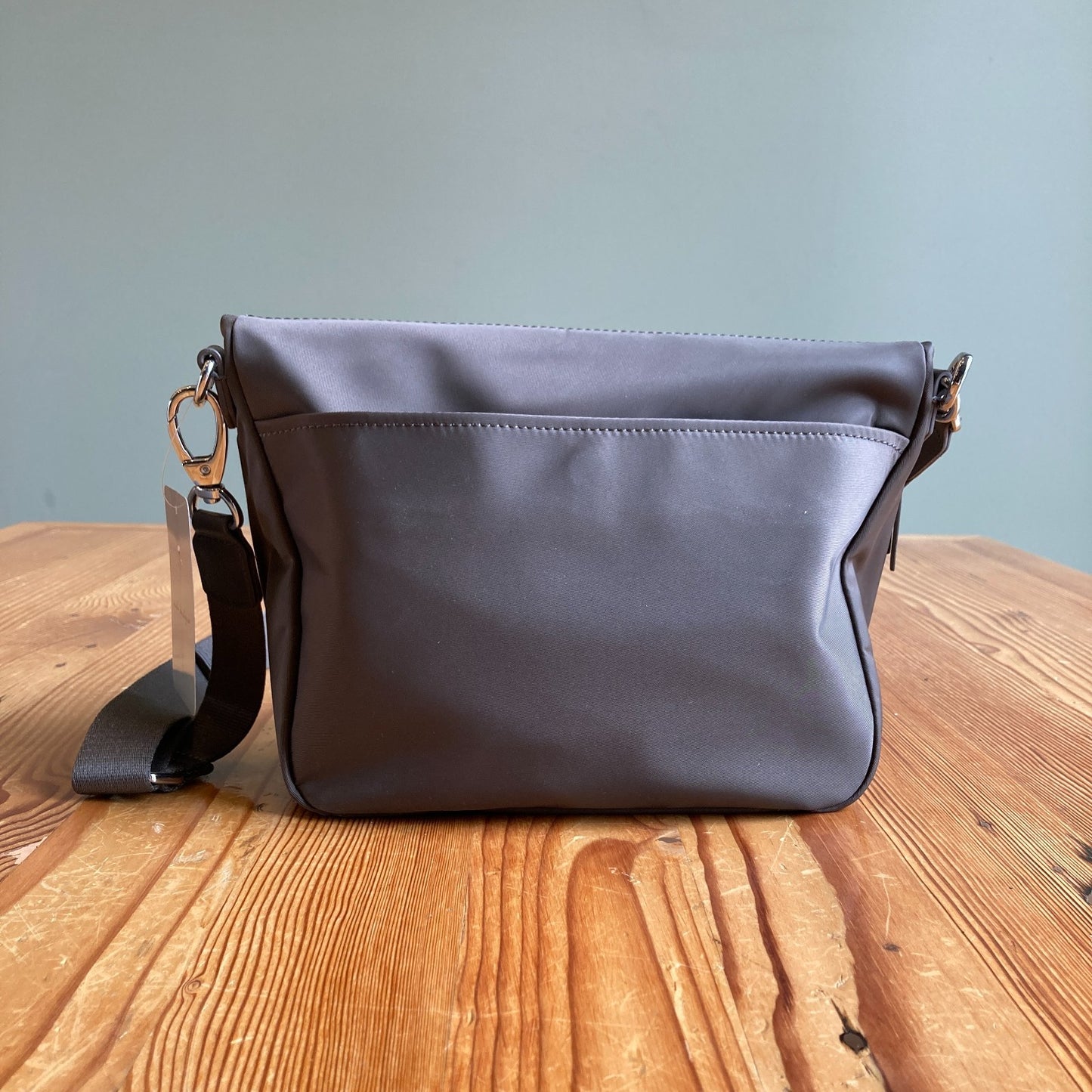 Quince Olive Green Revive Nylon Foldover Crossbody Bag Purse 0410MK