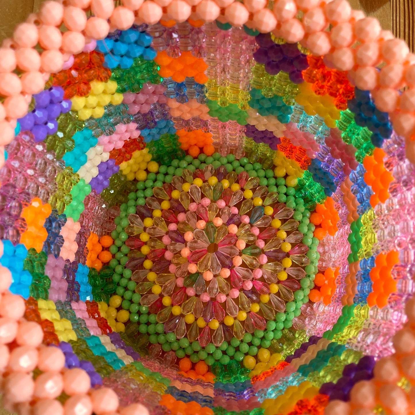 Susan Alexandra Colorful Beaded Planter Vase Bucket - 0105MR