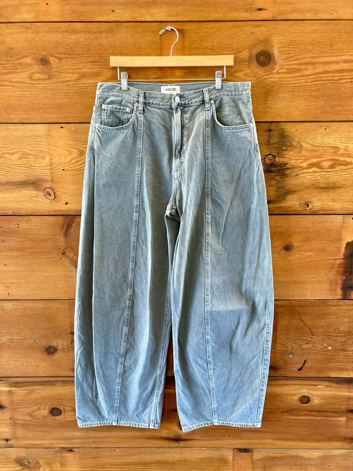 AGOLDE Gray Wide Leg Front Seam Kristen High Rise Jeans - Size 31 - 0106KA