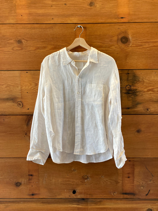 Citizens of Humanity $248 Kayla White Linen Button Up Shirt - Size M - 4427SC