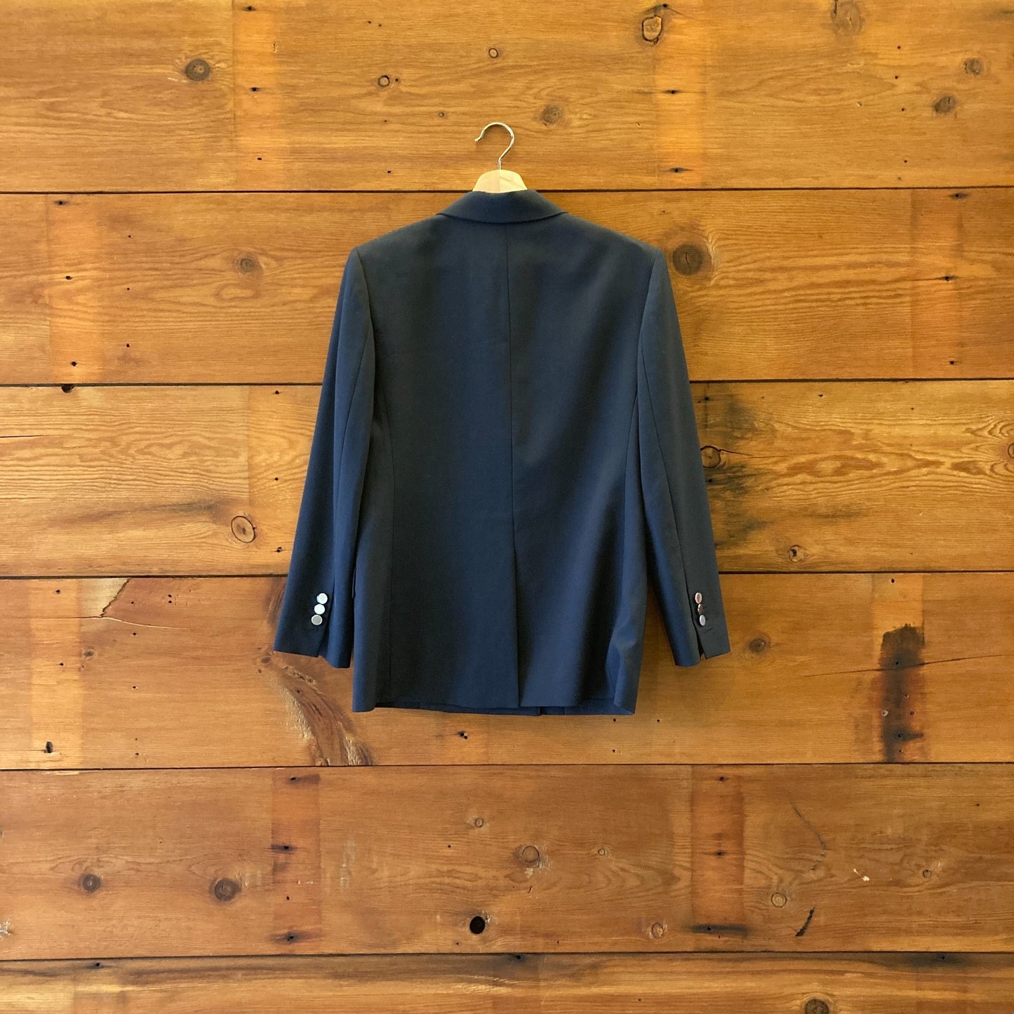 Theory $545 Navy Blue Oxford Wool Boxy Double Breasted Blazer - Size 4 - 1125KG