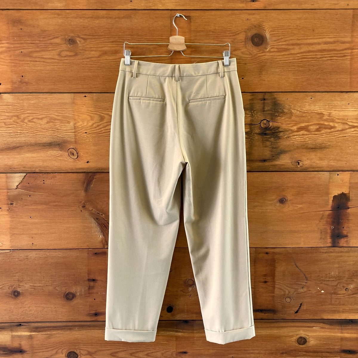 Closed Khaki Made in Italy Wool Blend Cuffed Trouser Pants - Size 28 - 0504AK