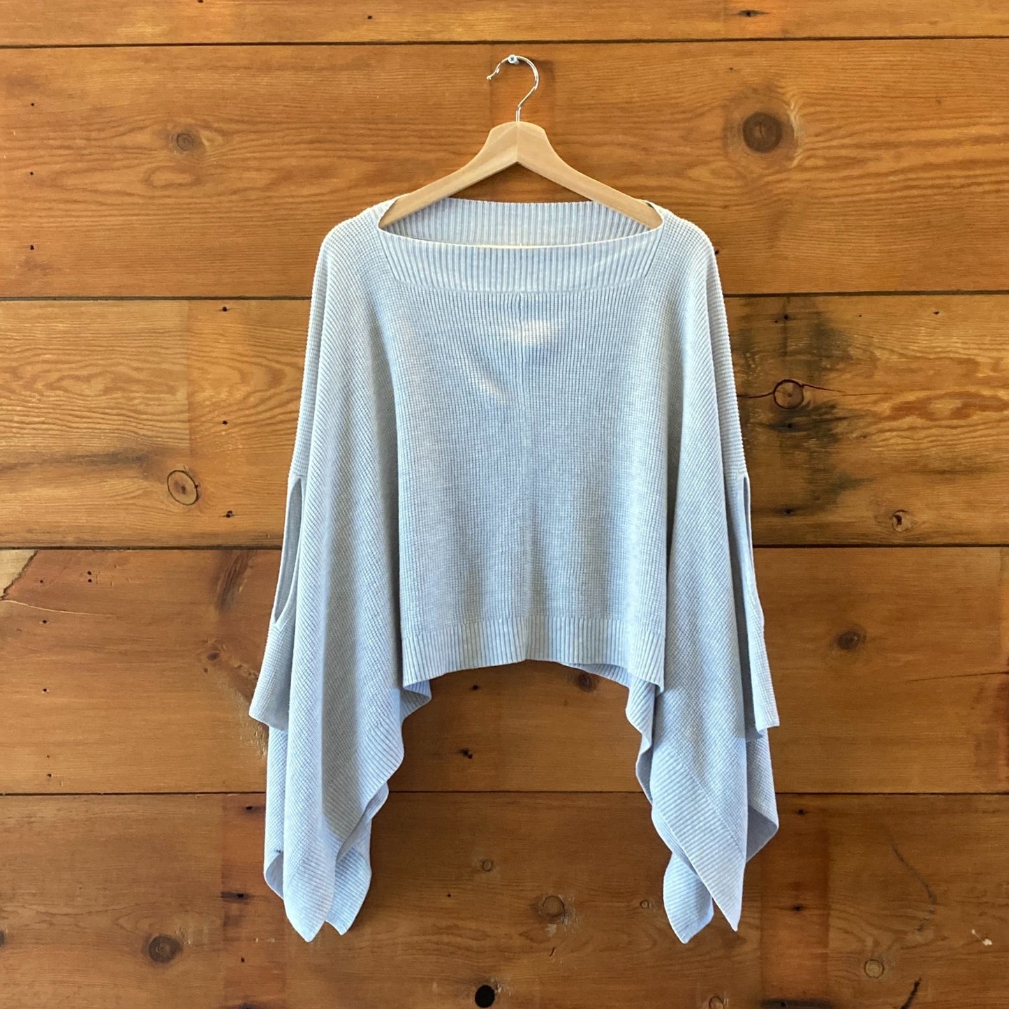 Lululemon Gray Forward Flow Waffle Knit Cape Sweater - One Size - 3333MC