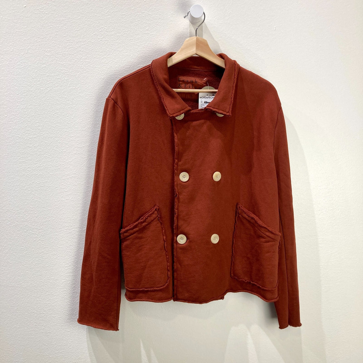 Frank & Eileen Redwood NEW Double Breasted Pea Coat Jacket - Size L - 0721DK