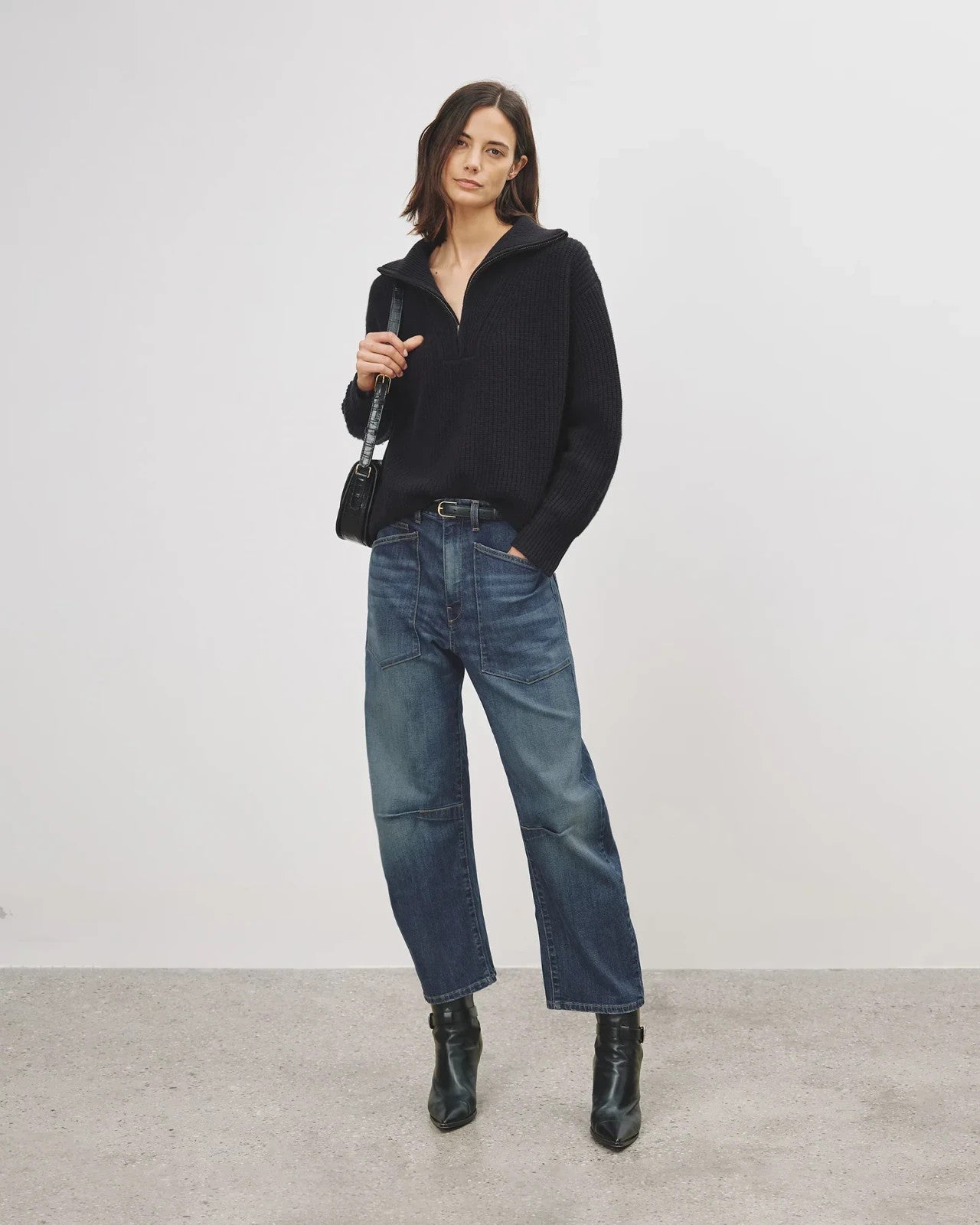 Nili Lotan $395 Shon Classic Wash Bowleg Barrel Leg Jeans - Size 27 - 0209SB