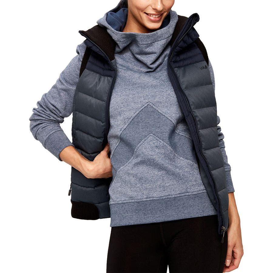 M - Lole $200 Navy Blue Nights Zip Up Brooklyn Puffer Vest NEW 1226MT