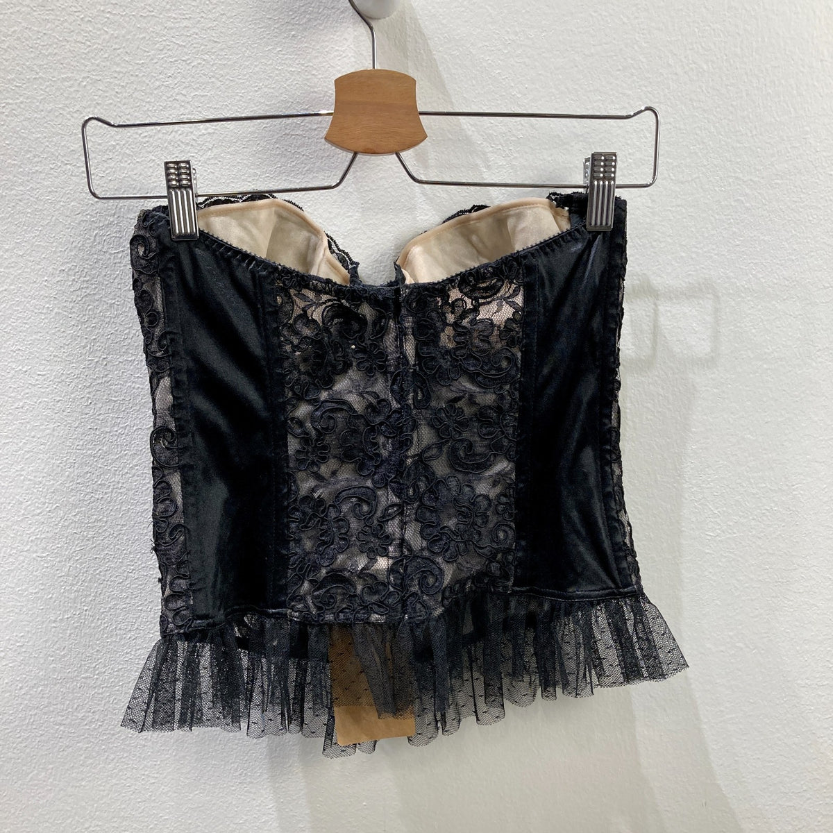 Natori Black Lace Beaded Embellished Strapless Corset Top - Size 34C - 0929MR