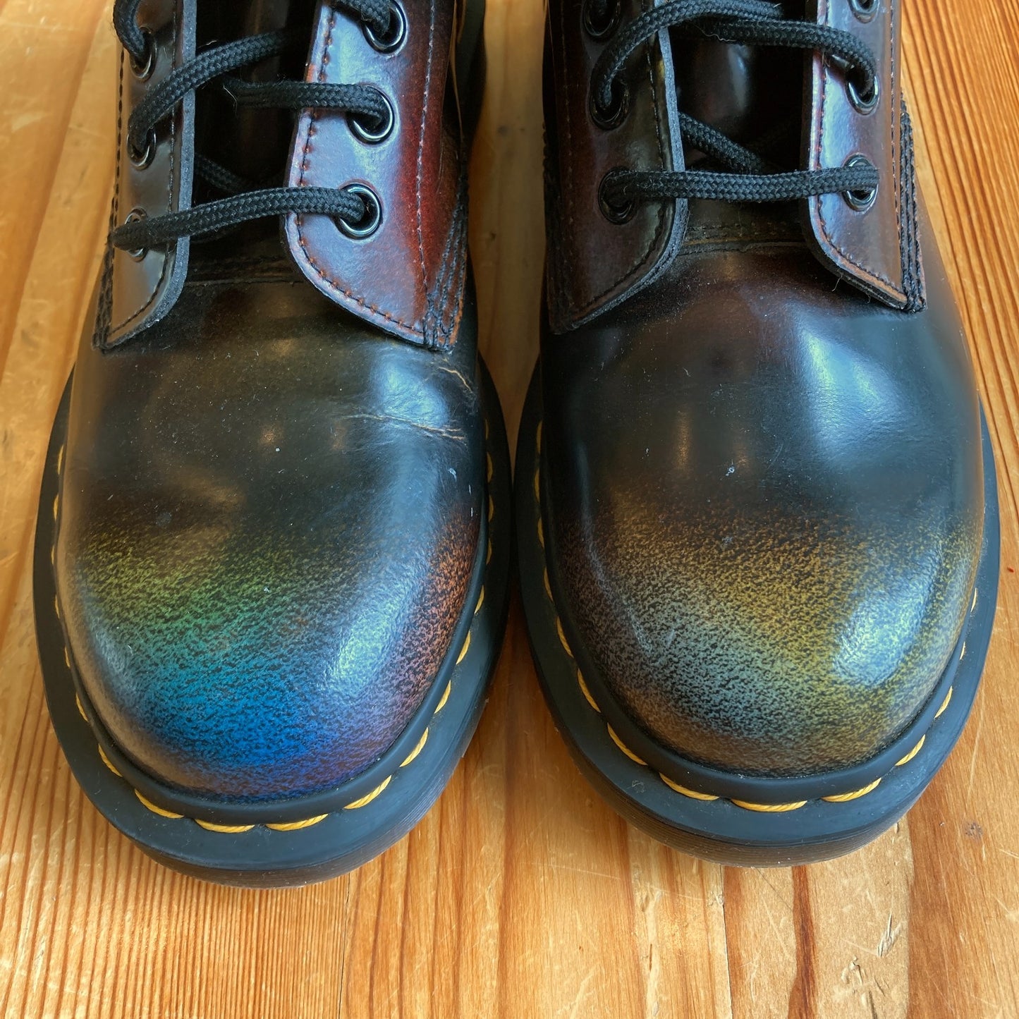 Dr. Martens 1460 Black For Pride Rub Off Leather Boots - Wmns Size 8 - 0425SV