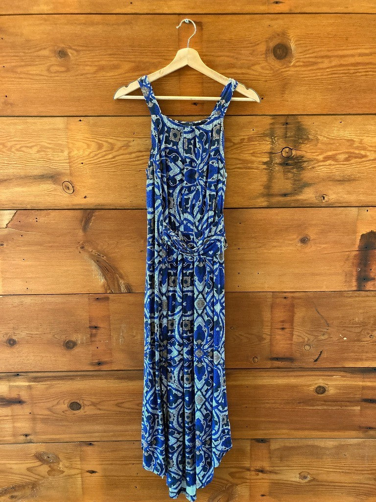 Maeve Anthropologie Blue Patterned Jersey Knit Maxi Dress - Sz S - NEW - 4427SC