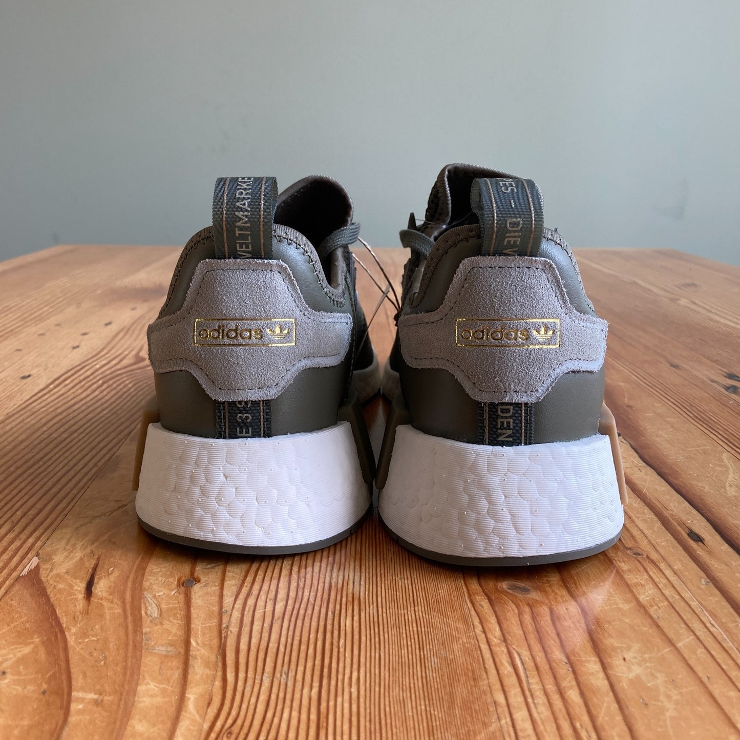 Adidas Mens Olive Striped NMD_R1 Shoes - Size 11 - NEW w/ Box - 1206HP