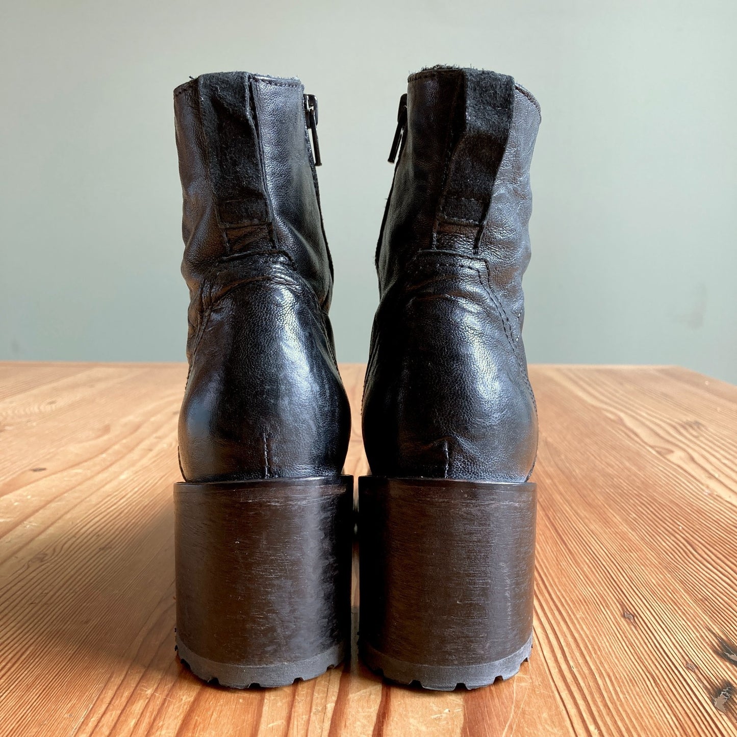 Moma Black Leather Vitello Heeled Ankle Boots - Size 36 / 6 - w/ Box - 0224DM