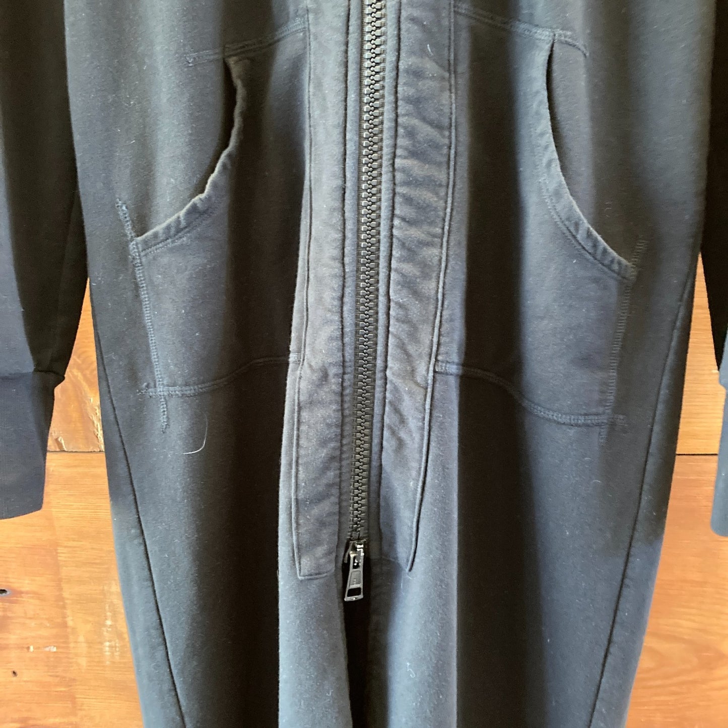 NSF Black Long Length Hoodie Zip Front Sweatshirt Jacket - Size M - 4427SC