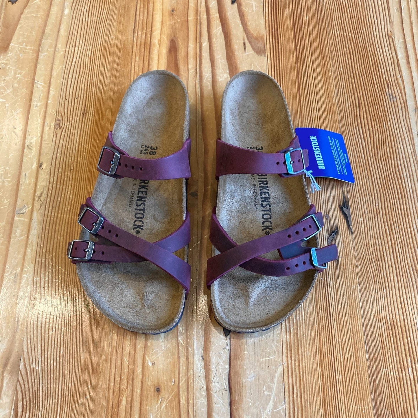 38 / 7.5 - Birkenstock Zinfandel Leather Franca Sandals Shoes NEW w/ Box 0205SF